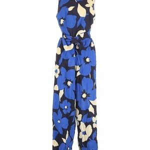 Corey Lynn Calter Blue and Yellow Floral Jumpsuit